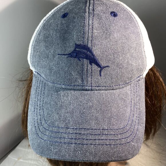 Tommy Bahama Hat Adjustable Trucker Mesh Baja Margarita Marlin Embroidered - Picture 1 of 9
